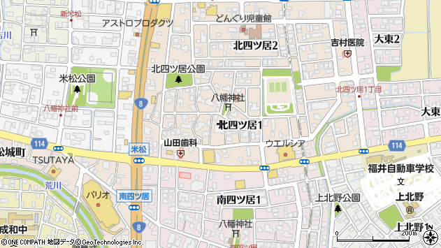 〒918-8205 福井県福井市北四ツ居の地図