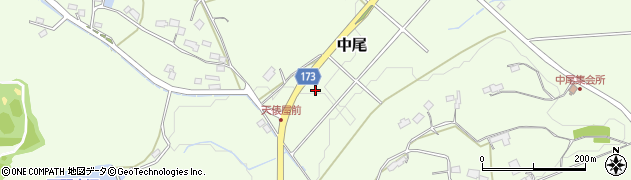 埼玉県滑川町（比企郡）中尾周辺の地図
