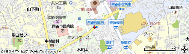 岡谷病院前周辺の地図