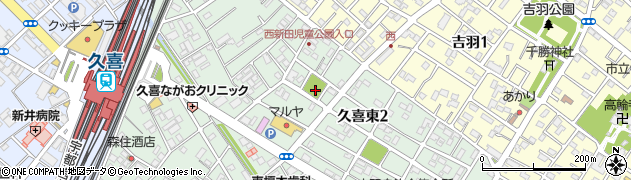 西新田児童公園周辺の地図