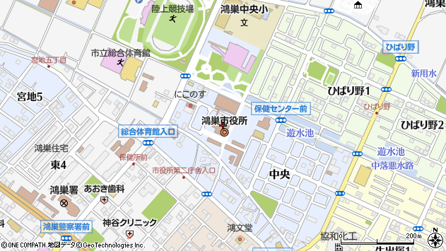 〒365-0000 埼玉県鴻巣市（以下に掲載がない場合）の地図