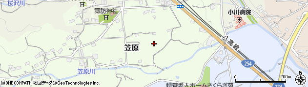 埼玉県比企郡小川町笠原周辺の地図
