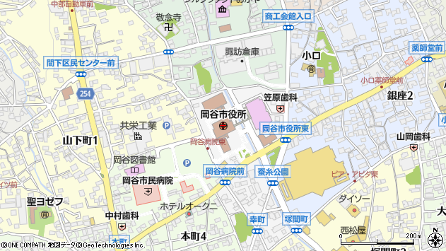〒394-0000 長野県岡谷市（以下に掲載がない場合）の地図