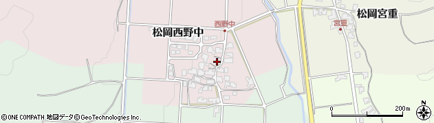 福井県永平寺町（吉田郡）松岡西野中周辺の地図