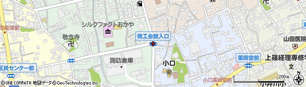 商工会館入口周辺の地図