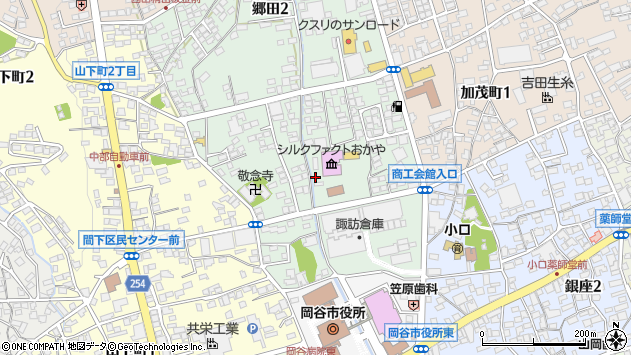 〒394-0021 長野県岡谷市郷田の地図