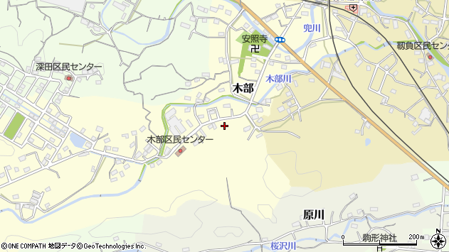 〒355-0335 埼玉県比企郡小川町木部の地図