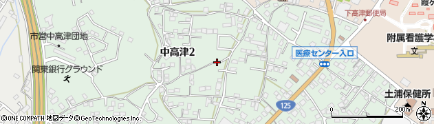 茨城県土浦市中高津2丁目周辺の地図