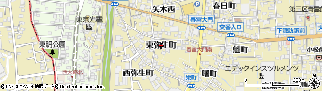 長野県下諏訪町（諏訪郡）東弥生町周辺の地図