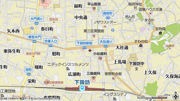 〒393-0057 長野県諏訪郡下諏訪町友之町の地図