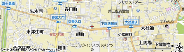 長野県諏訪郡下諏訪町284周辺の地図