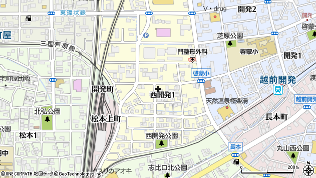 〒910-0843 福井県福井市西開発の地図
