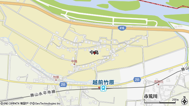〒910-1301 福井県吉田郡永平寺町中島の地図