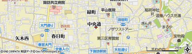 長野県諏訪郡下諏訪町中央通278周辺の地図