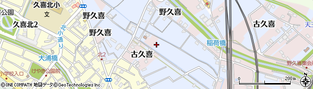埼玉県久喜市古久喜周辺の地図