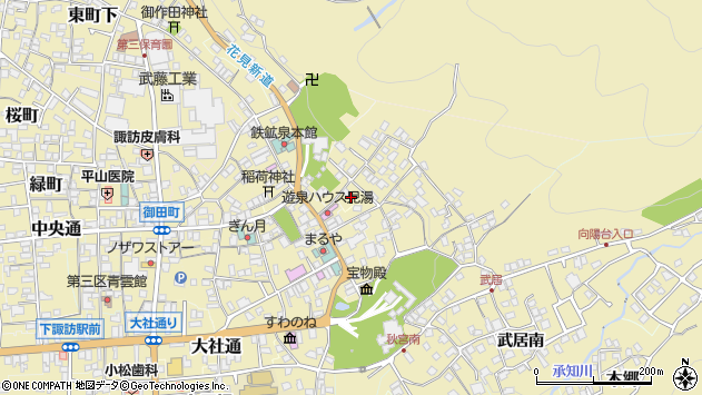 〒393-0012 長野県諏訪郡下諏訪町横町の地図