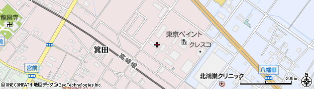 埼玉県鴻巣市箕田周辺の地図