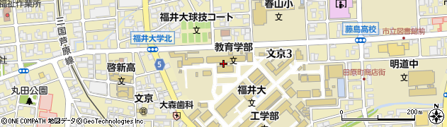 福井大学　総合図書館周辺の地図