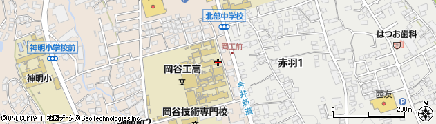 岡谷工業高等学校　体育科周辺の地図