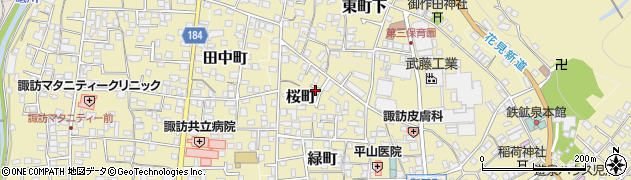 長野県諏訪郡下諏訪町桜町周辺の地図