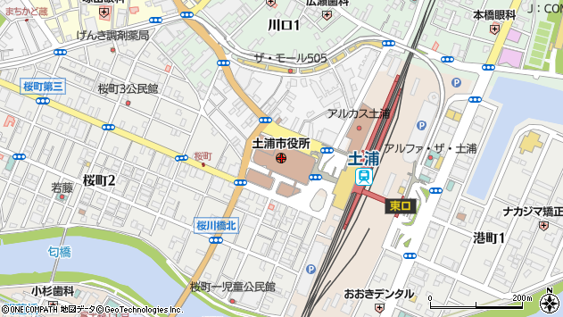 〒300-0000 茨城県土浦市（以下に掲載がない場合）の地図