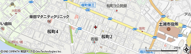 茨城県土浦市桜町周辺の地図