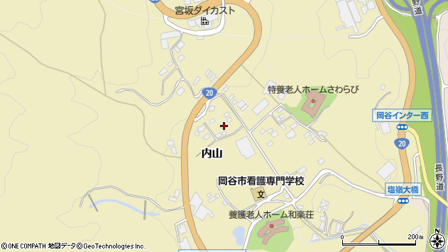 〒394-0091 長野県岡谷市（次に番地がくる場合）の地図