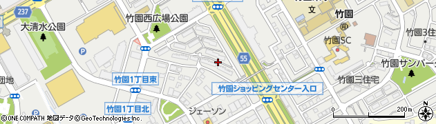 茨城県つくば市竹園周辺の地図