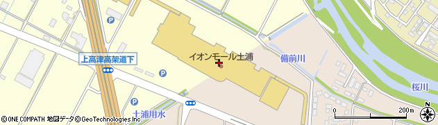 うさちゃんクリーニング　イオンモール土浦店周辺の地図