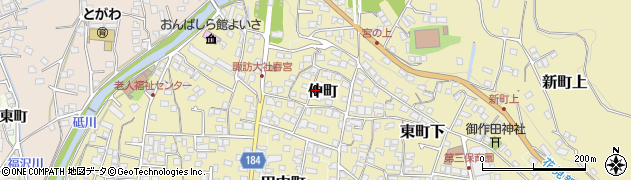 長野県下諏訪町（諏訪郡）仲町周辺の地図