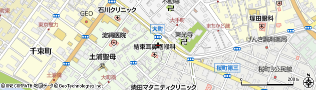 ファミリーマート土浦大町店周辺の地図