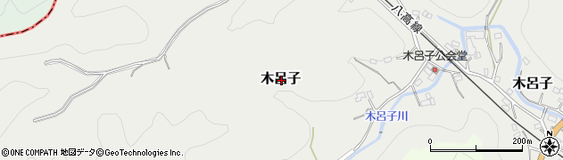 埼玉県比企郡小川町木呂子周辺の地図