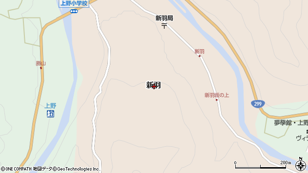 〒370-1611 群馬県多野郡上野村新羽の地図