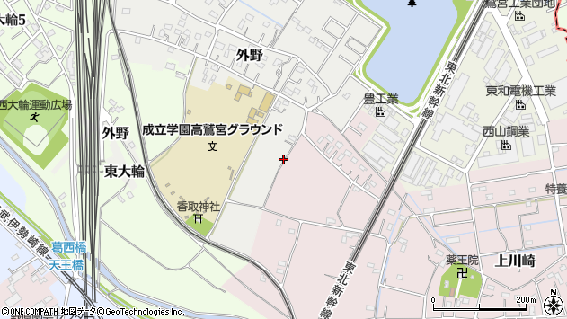 〒340-0205 埼玉県久喜市外野の地図