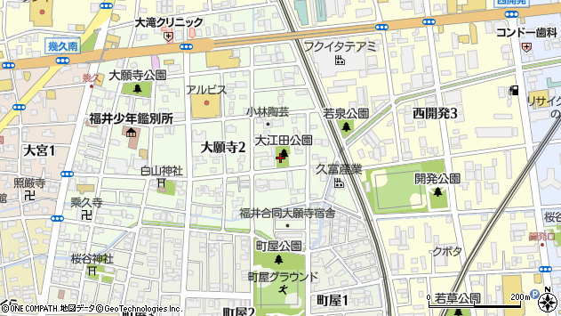 〒910-0001 福井県福井市大願寺の地図