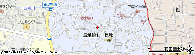 長野県岡谷市長地中屋周辺の地図