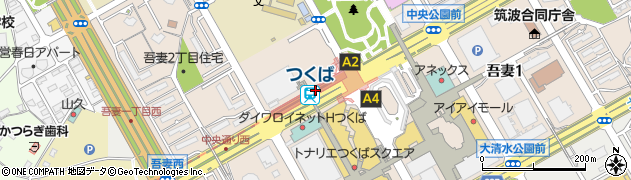 茨城県つくば市周辺の地図