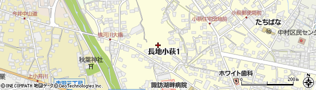 長野県岡谷市長地小萩周辺の地図