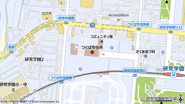 〒305-0000 茨城県つくば市（以下に掲載がない場合）の地図