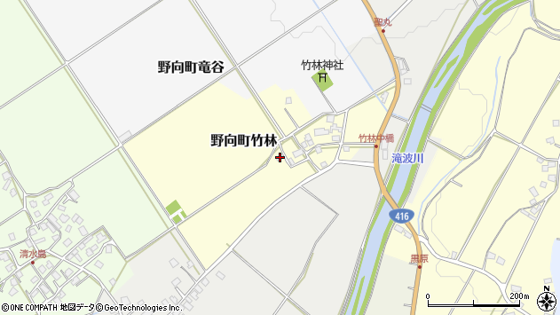 〒911-0015 福井県勝山市野向町竹林の地図