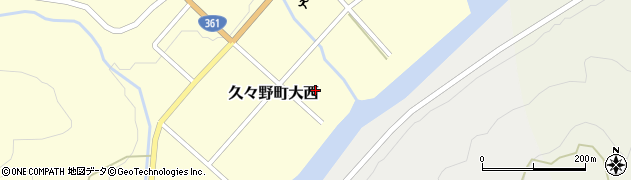 岐阜県高山市久々野町大西周辺の地図