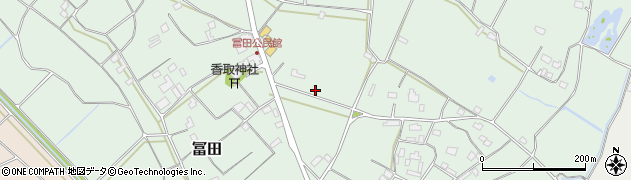 茨城県坂東市冨田周辺の地図