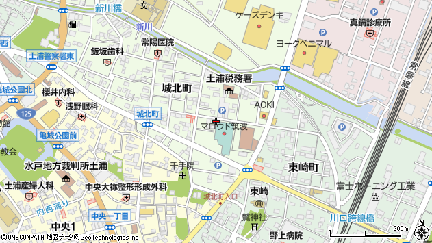 〒300-0042 茨城県土浦市城北町の地図