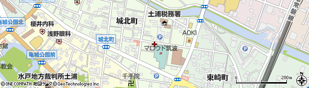 茨城県土浦市城北町周辺の地図