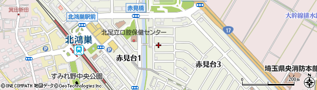 埼玉県鴻巣市赤見台周辺の地図
