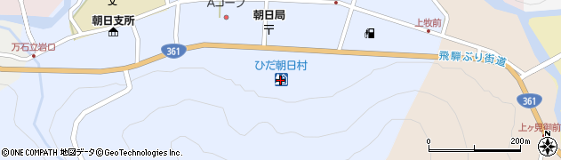 ひだ朝日村周辺の地図