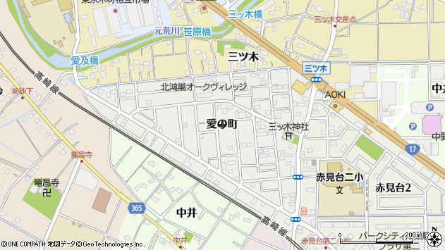 〒365-0068 埼玉県鴻巣市愛の町の地図