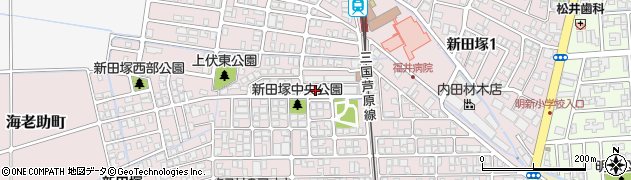 福井県福井市新田塚周辺の地図