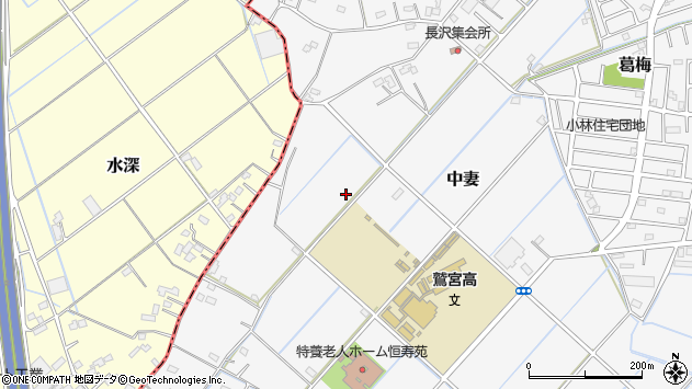 〒340-0213 埼玉県久喜市中妻の地図