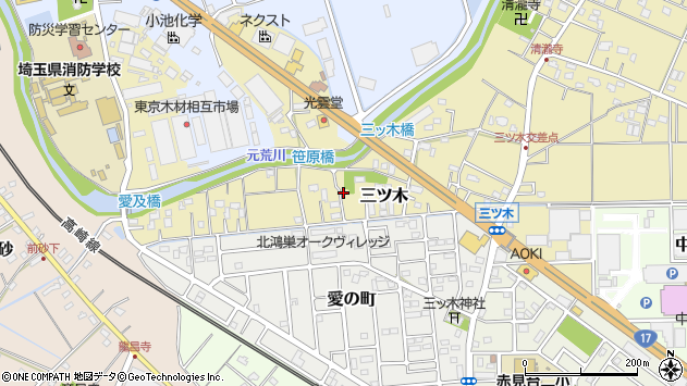 〒365-0066 埼玉県鴻巣市三ツ木の地図